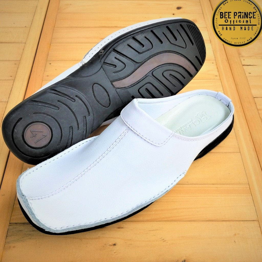 Bustong Pria Sepatu Sandal Bahan Kulit Sapi Asli Full 100%