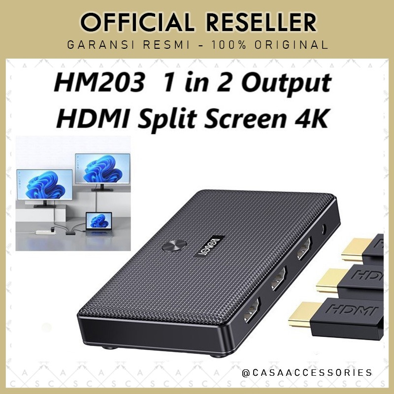 Robot HM203 HDMI Splitter 1 in 2 out Split Screen 4K