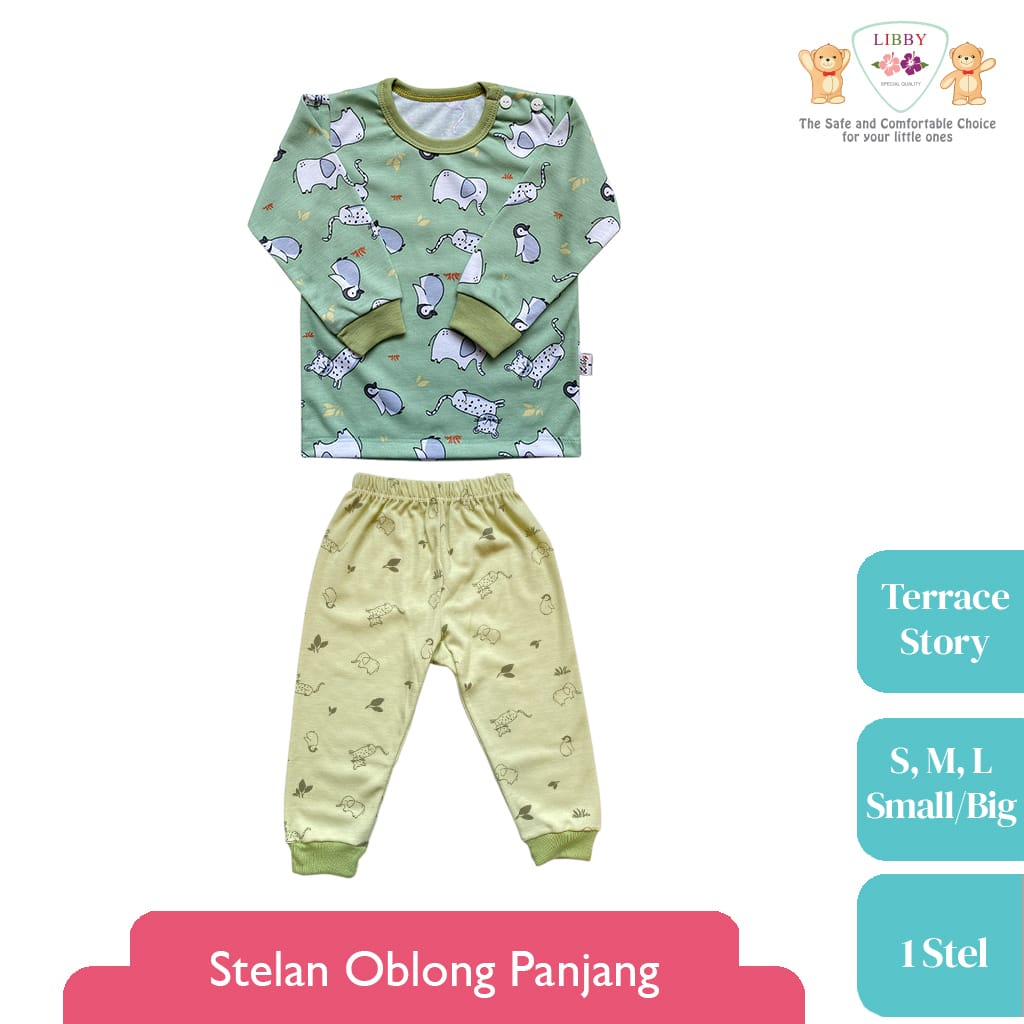 Libby Stelan Oblong Baju &amp; Celana Panjang - Terrace Story Series (Isi 3 Pcs)