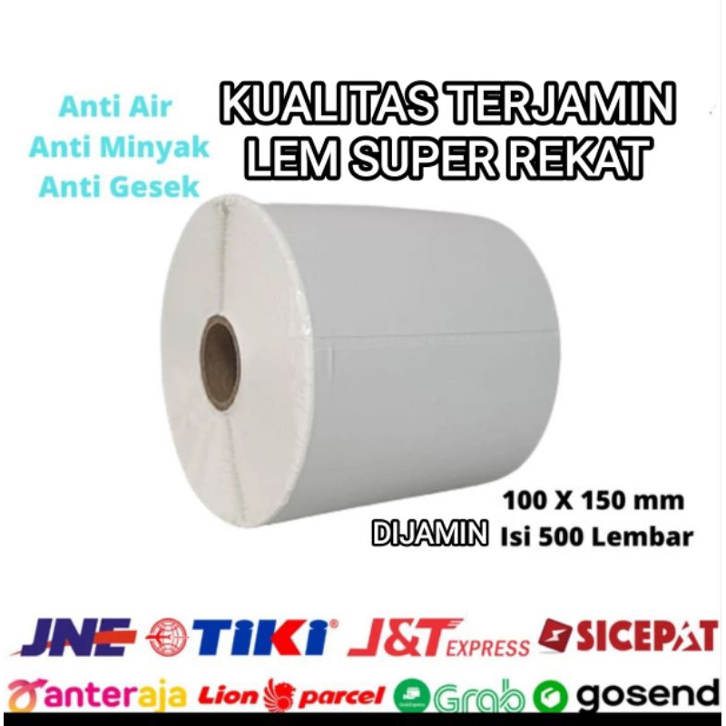 

KERTAS THERMAL STIKER LABEL BERCODE STRUK KASIR 100X150MM ISI 500PCS BERKUALITAS BAGUS + LEM