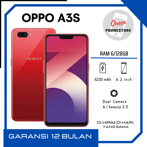 OPPO A3S RAM 6/128GB GARANSI 12 BULAN