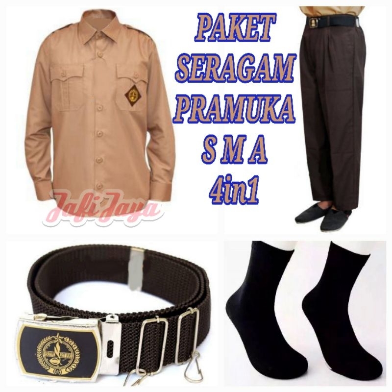 Set Seragam Pramuka SMA Laki-laki Celana Panjang Baju Panjang