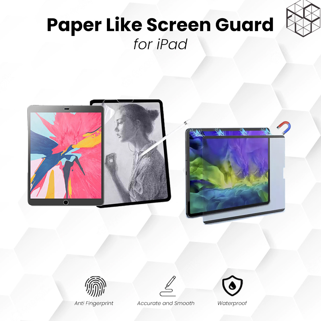 Paper Like Screen Guard for iPad Mini 4 and 5 7.9&quot; / Mini 6 8.3&quot; / 5th-6th Gen 9.7&quot; / 7th-9th Gen 10.2&quot; / 10th Gen 10.9&quot; / Air 4 and 5 10.9&quot; / Pro 2018-2022 11&quot;