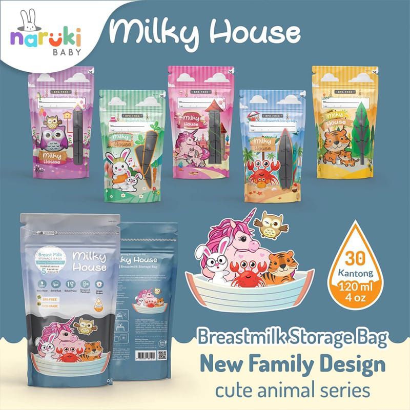 [rumahbayipdg] Milky House Kantong Asi Breastmilk Storage 120mL isi 30 pcs KEMENKES RI