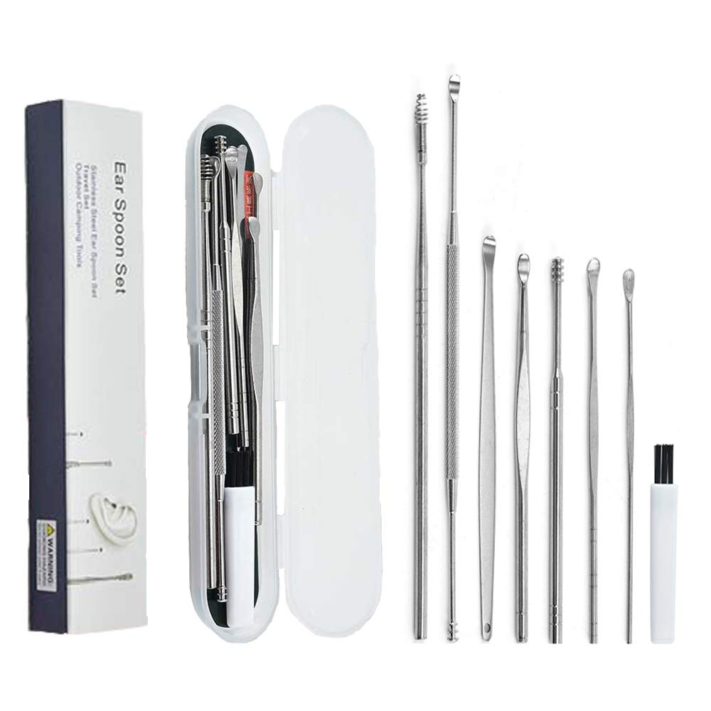 ALAT PEMBERSIH TELINGA 8PCS / KOREK KUPING 8 IN 1 / EAR PICK CLEANER STAINLESS STEEL