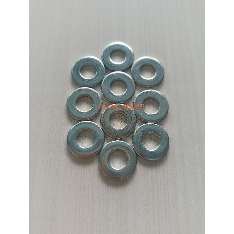 (Harga 10 Pcs) Ring Plat 12 (m8) Putih Tebal +- 1,3mm