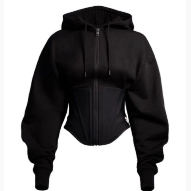 Mugler x H&M Corset waist Zip through Hoodie Size M