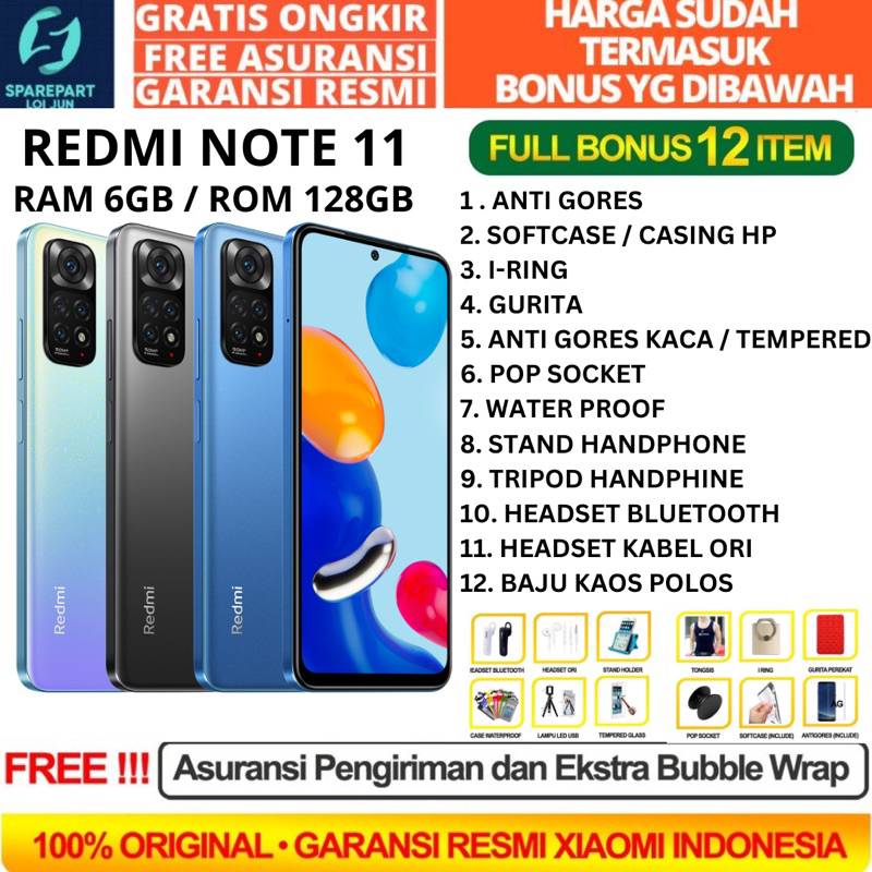 XIAOMI REDMI NOTE 11 4/128 & 6/128 RAM 6GB ROM 128GB GARANSI RESMI 1 TAHUN