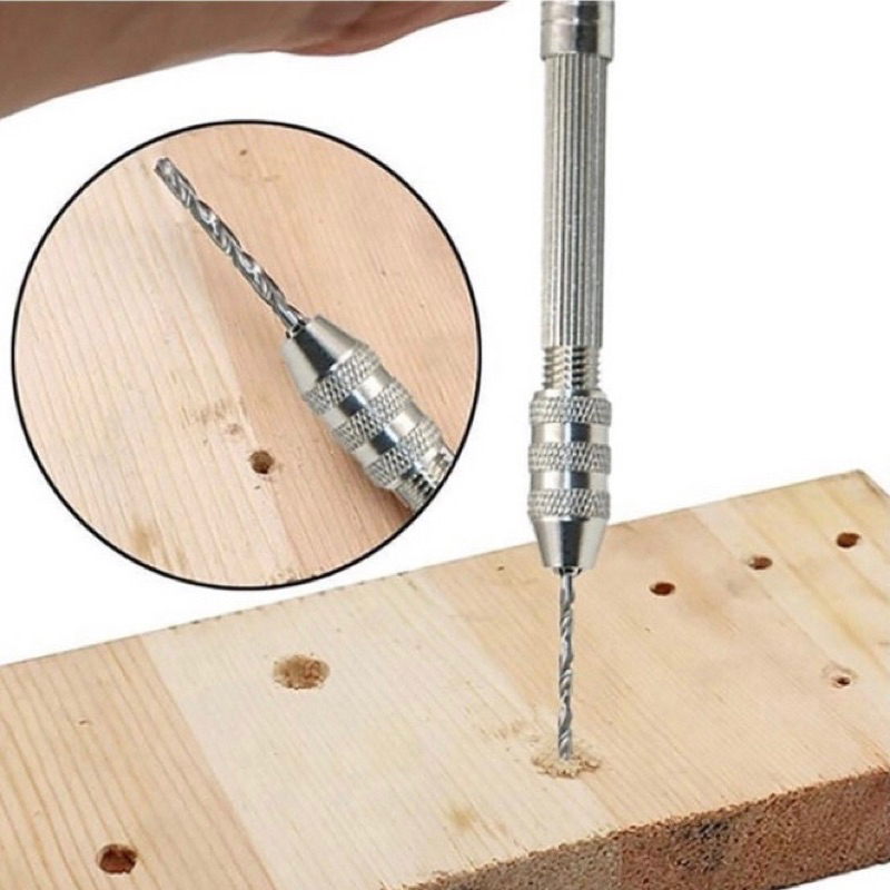 Bor Tangan Mini Manual Mini Pen Bor Hand Drill Manual Mata Bor HSS 2 mm