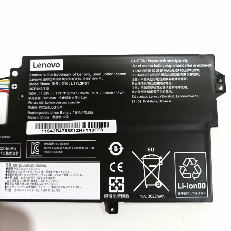 Baterai Ori Lenovo IdeaPad 320S-13IKB 320S-13IKBR L17L3P61 L17M3P61