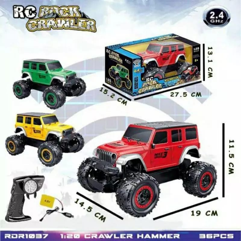 Mainan Mobil RC Rock Crawler JEEP RUBICON Skala 1:20 Mainan remot control 699-137