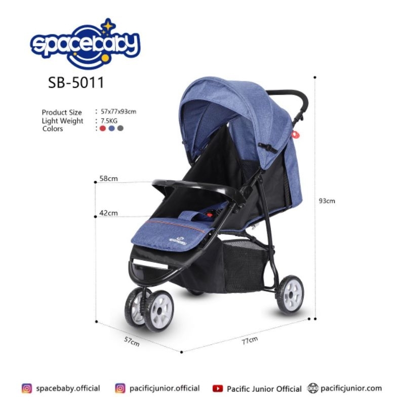 READY STOK STROLLER SPACEBABY SB-5011