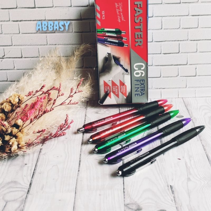 

pulpen Faster C6 Extra Fine isi 12pcs tinta hitam