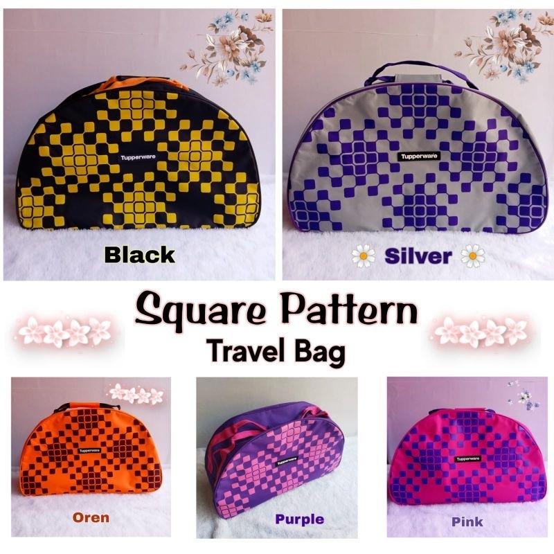 Tas Traveling / tas mudik / tas piknik / kitbag Motif Kotak Coco Tupp ( Zipper Bunga Es )