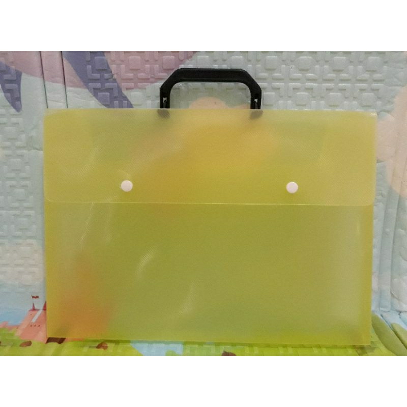 

Jenia tas dokumen kancing jinjing map tenteng F4 Folio gagang plastik carry bag case with handle
