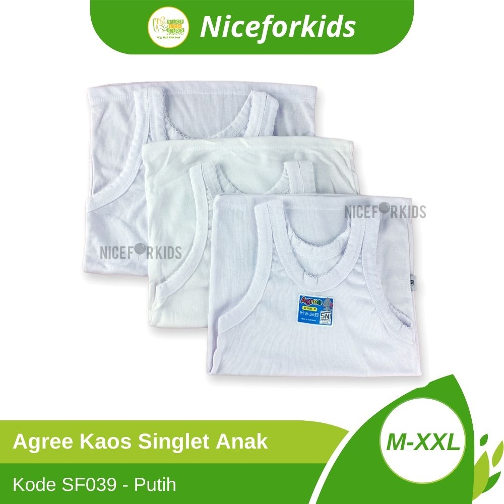 Agree Kaos Singlet Anak Putih SNI Kode SF039 (1pcs)