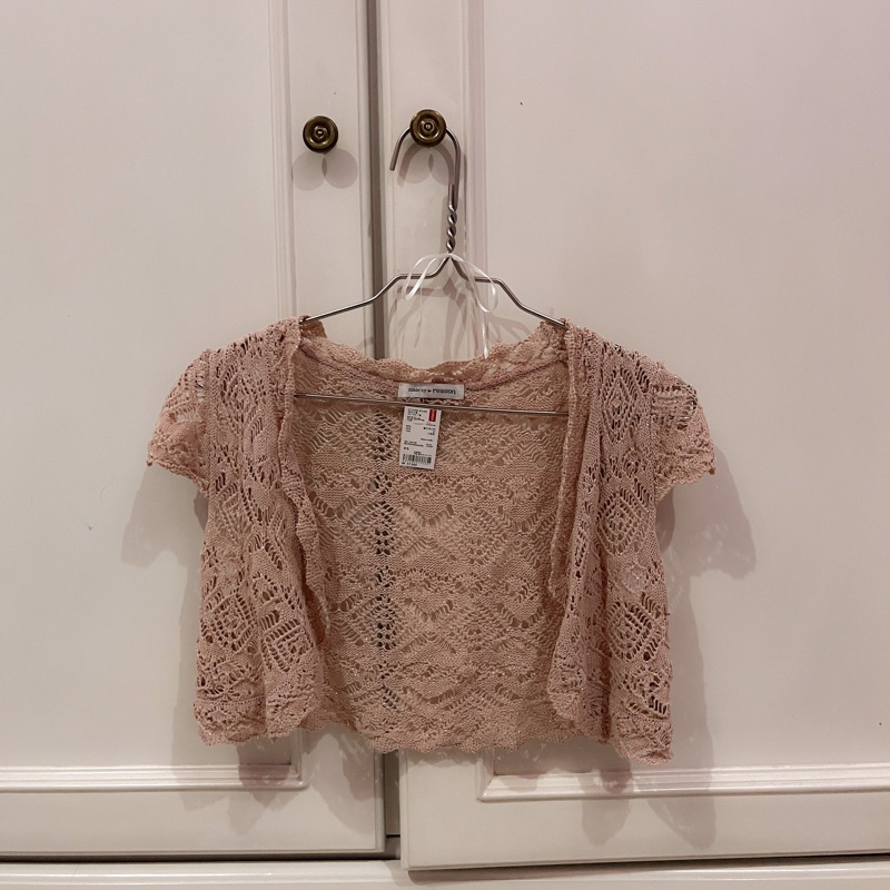 Peachy pink crochet bolero ♡