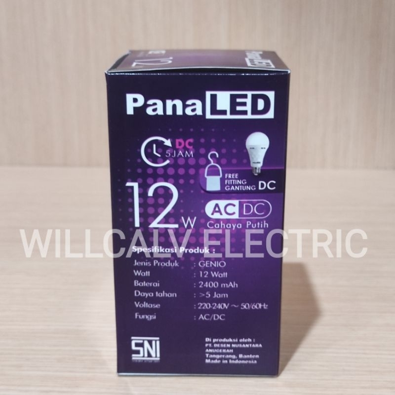 Lampu emergency PANALED GENIO 12 watt Ac/dc E27 cahaya putih