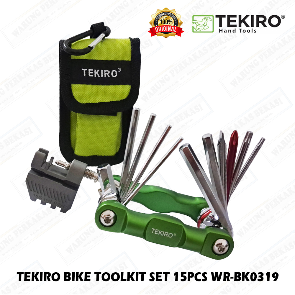 TEKIRO 15Pc Kunci Sepeda Set Lipat Toolkit Set 15 Pcs Lengkap Tas Bag Safety