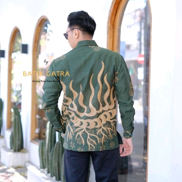 Batik pria lengan panjang geni royo lapis furing