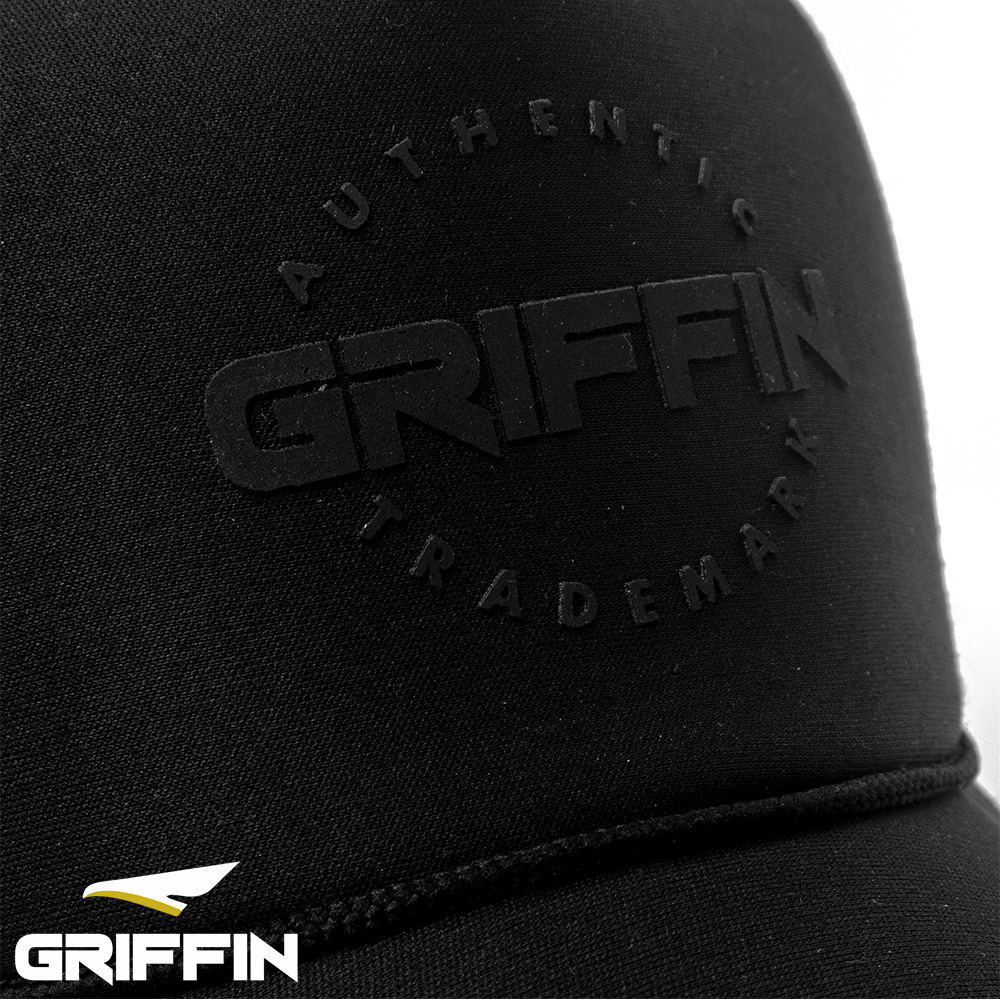 Topi Trucker Pria Keren Sablon Hi-Density Timbul Milton Hitam by Griffin Apparel