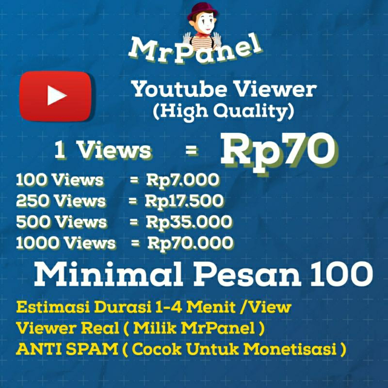 Viewers Youtube (High Quality) | Penambah Viewers Youtube