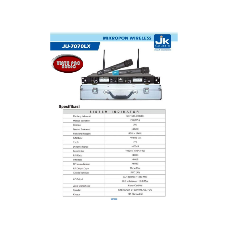 Mic Wireless JK Coustic JU-7070LX Original