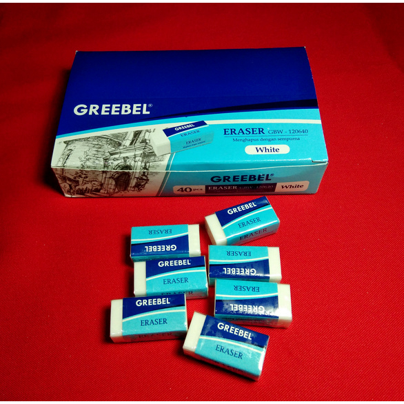 Greebel GBW-120640 (40pcs/pack) Eraser White ( IRRA STORE )