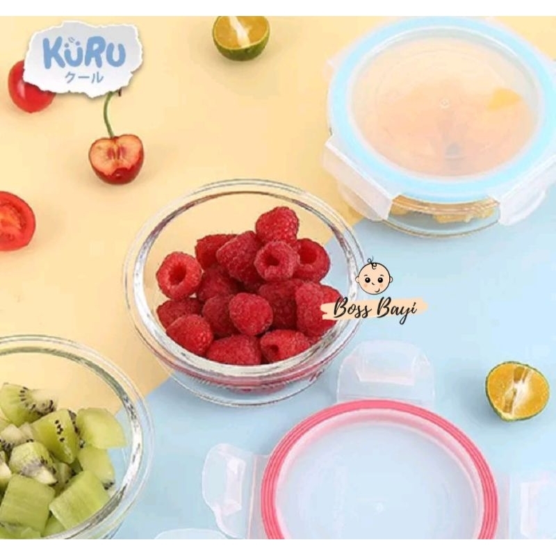 KURU Baby Glass Food Container | Wadah Kaca Tempat Makan MPASI GC2001