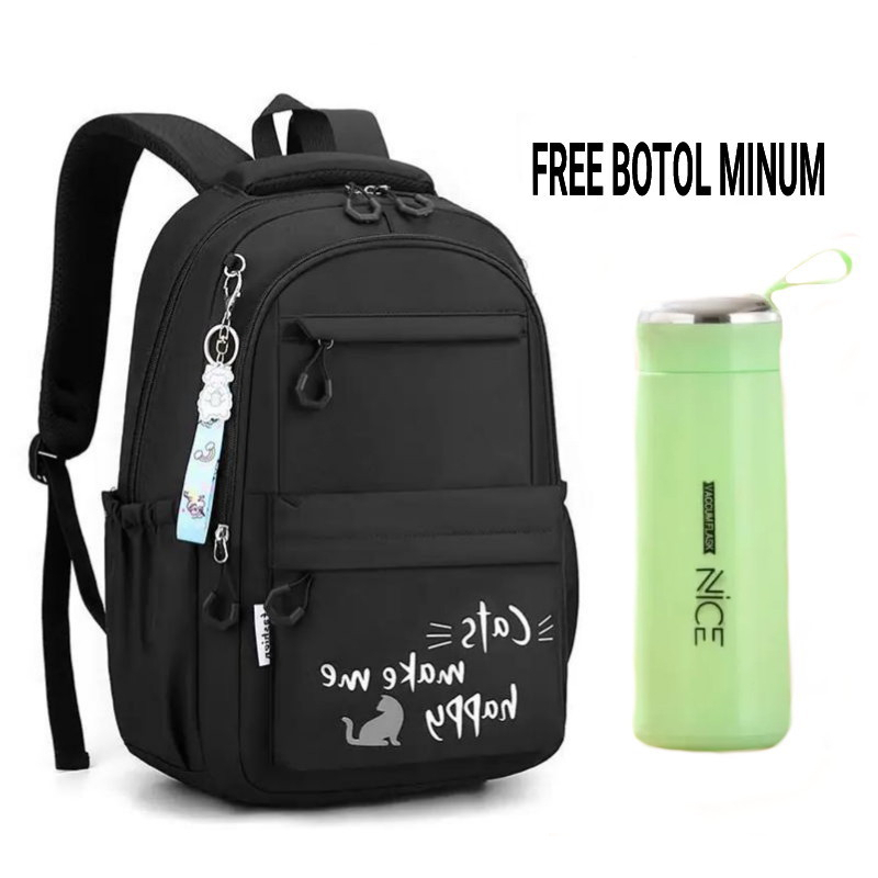 GGS  Tas Ransel Anak Sekolah Tas Ransel Anak Laki-laki Tas Cowok Tas Anak SD SMP SMA FREE BOTOL MINUN KACA