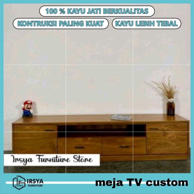 Meja Tv Jati - Bufet Tv Kayu Jati 2 Meter