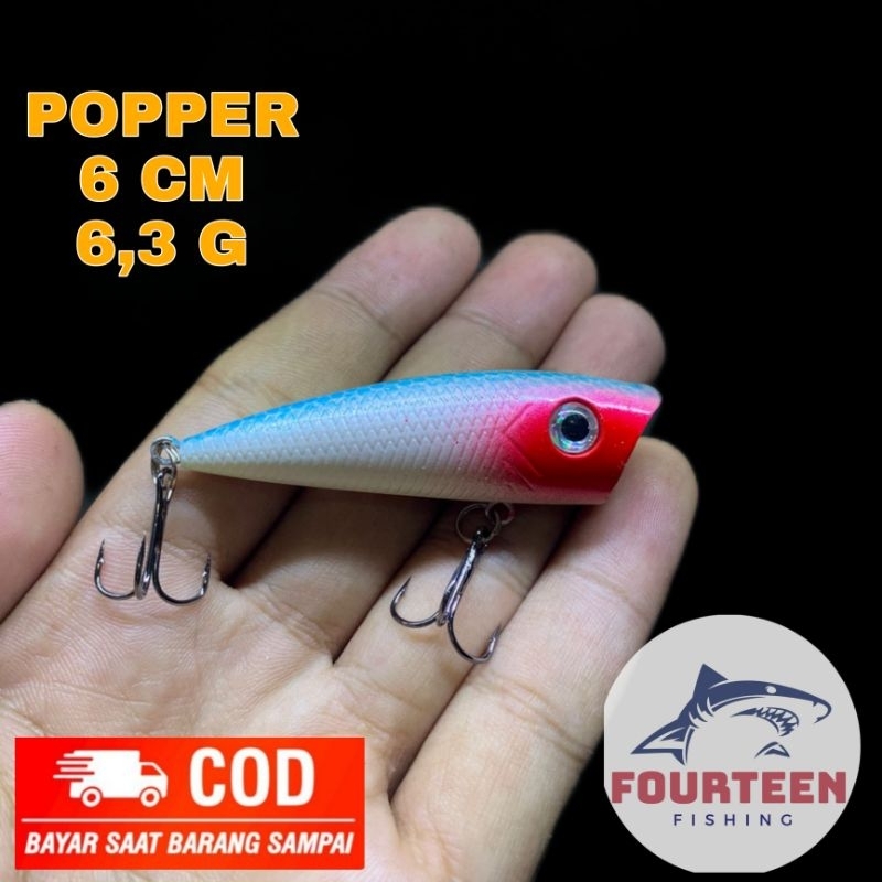 Umpan Casting Popper Putih New 6.CM, 6,3.G Fishing Lure