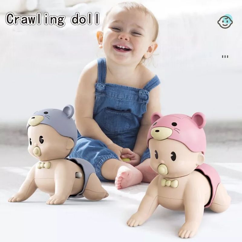 [rumahbayipdg] Mainan boneka bayi merangkak || mainan edukasi crowling doll music free baterai