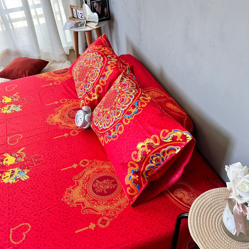 KAINKU -  SPREI KATUN EDISI IMLEK anti geser original katun kualitas No.1shopee | Double happiness &amp; Oriental A | ukuran 90 120 160 180x200