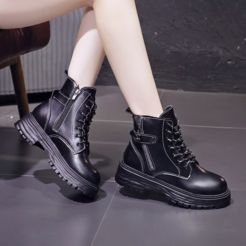 AVANCEID 1822 Sepatu Sneakers Boots Wanita Docmart Putih Hitam Import