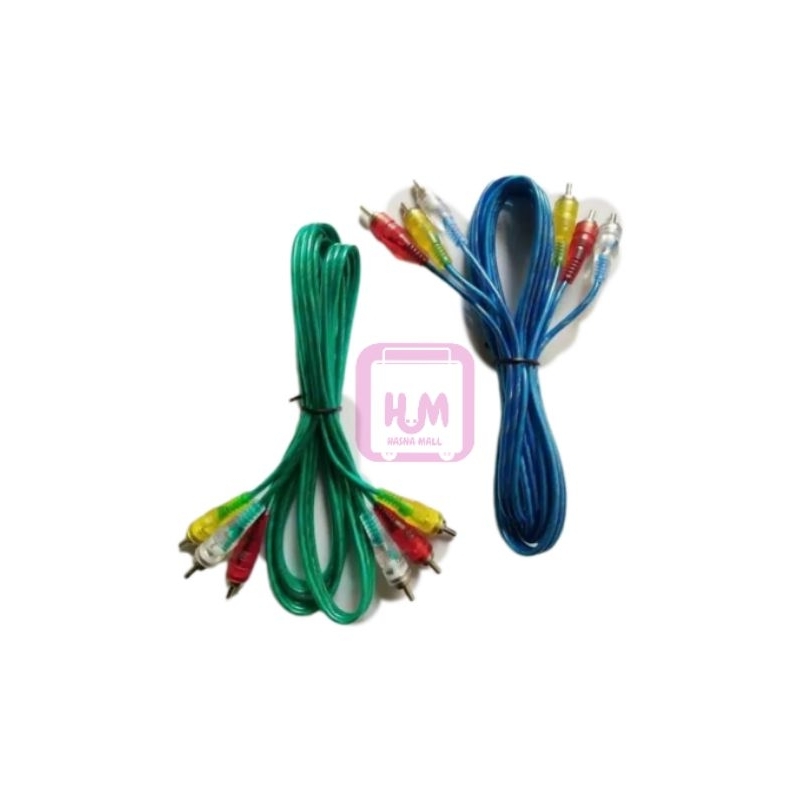 Kabel Jack 3 RCA to 3 RCA  Kabel Jack DVD STB ke TV transparant Kualitas Bagus