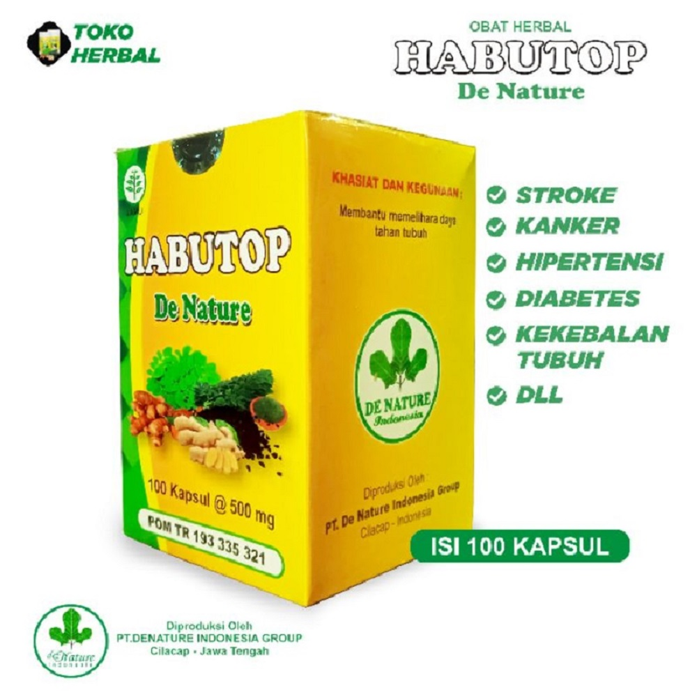 HERBAL HABUTOP HABATOP DENATURE ISI 50 - 200 KAPSUL - OBAT SEGALA PENYAKIT HABBATUSSAUDA