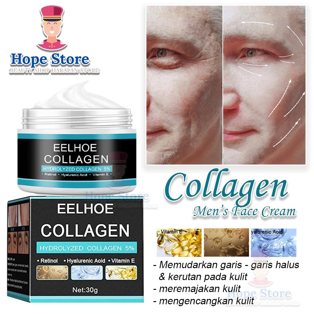 Hope Store - EELHOE Men's Collagen Krim Pria Penipis Anti Kerut Dan Penuaan Pada Mata