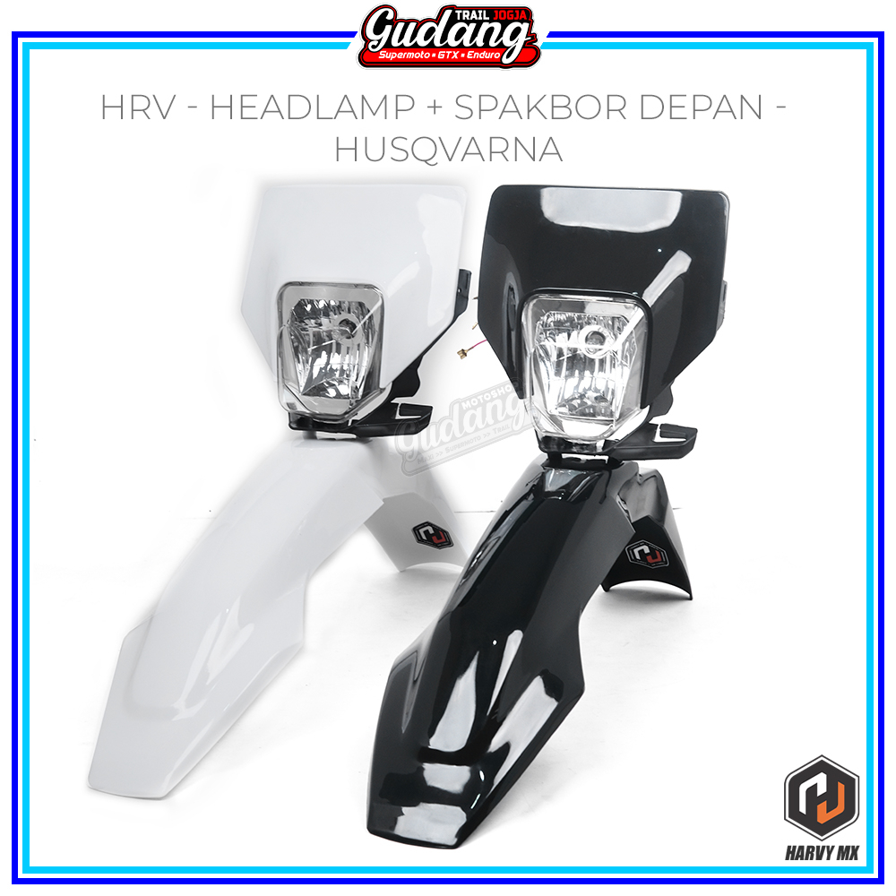 Spakbor Depan Dan Headlamp Husqvarna HARVY MX Lampu Depan HUSQ + karet pengunci headlamp Universal Trail