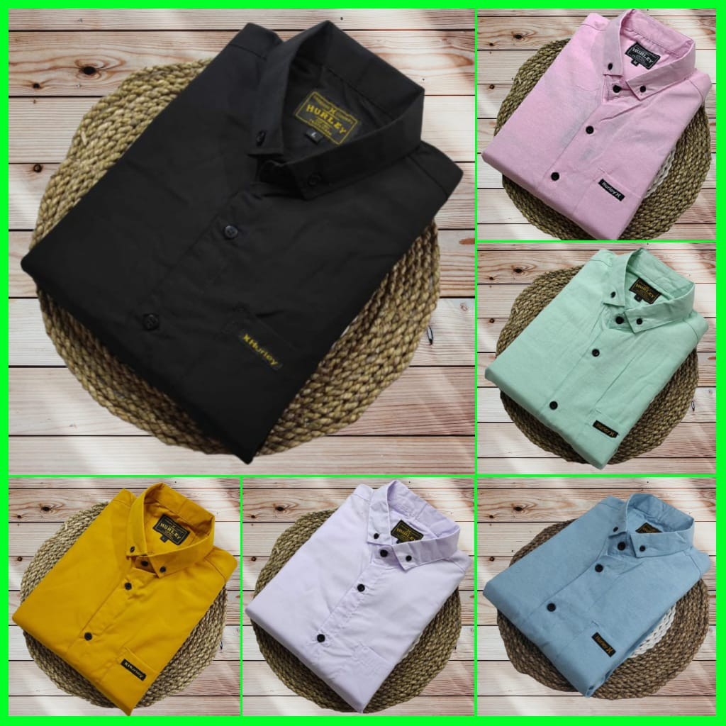 Baju Cowok Distro Kemeja Pria Lengan Pendek Putih Hem Polos Laki Laki Hitam Navi