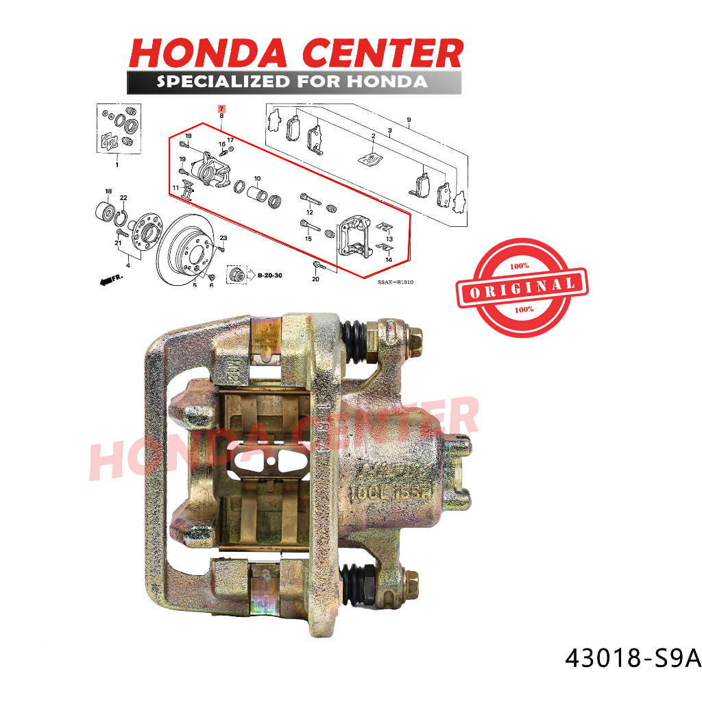 ASLI ,kaliper caliper rem belakang kanan crv rd gen2 2005 2006