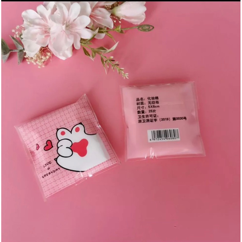 Kapas Toner Isi 25pcs | Kapas Wajah Tipis Pembersih Make Up Kemasan Cotton Pads Travel Size 25 lembar Viral