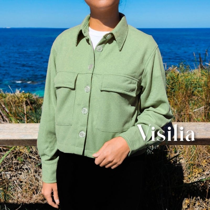 [VISILIA] Hana Jacket | Jaket Kemeja Wanita Korean Style Bahan Waffle Uniqlo Super Premium Stylish T