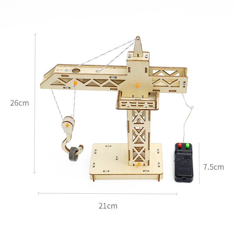 Tower Crane Mainan Elektrik DIY Mainan Menara Derek Elektronik Puzzle Untuk Edukasi Sains Anak