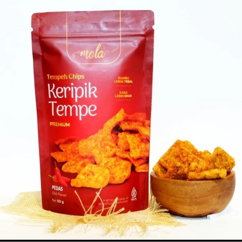 

Mola keripik tempe 50 gr cemilan snack halal