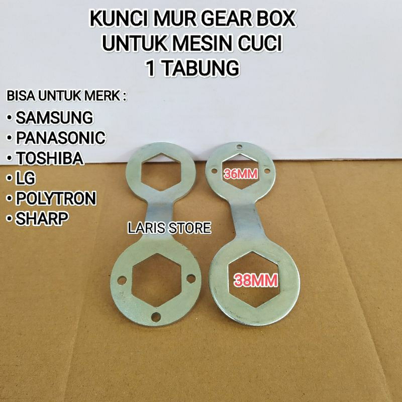 KUNCI BUAT MUR BAUT GEARBOX MESIN CUCI 1 TABUNG TOP LOADING 36MM DAN 38MM (HANYA KUNCI)