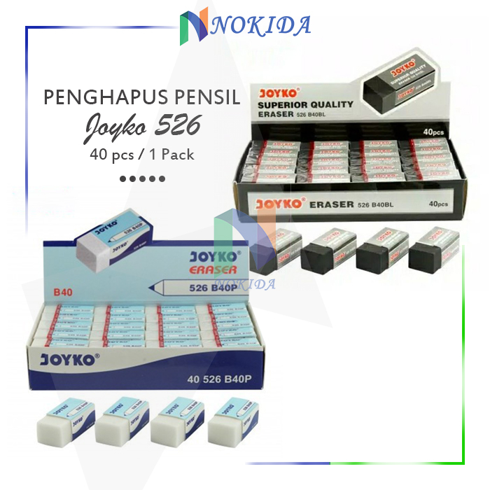 

Nokida Penghapus Pensil Kecil Joyko 526 B40/40 pcs / Stip 2B Eraser Pencil 1 pack