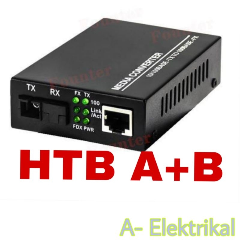 MEDIA KONVERTER FIBER OPTIK KE RJ45 HTB A+B SEPASANG