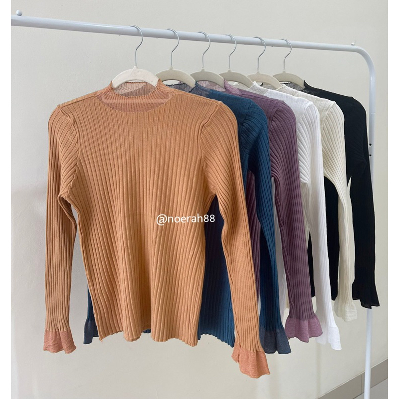 ❤️Manset Rajut turtleneck slim fit sweater rajutan lengan panjang atasan knit wanita