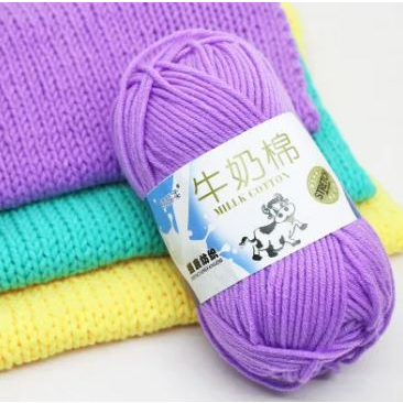 50gram Benang Rajut Katun Susu 5 Ply Strands Soft Milk Cotton Sulam Crochet Baby Wool Kids Handmade Handcraft DIY